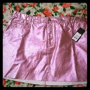 NWOT Wild Fable metallic pink mini skirt